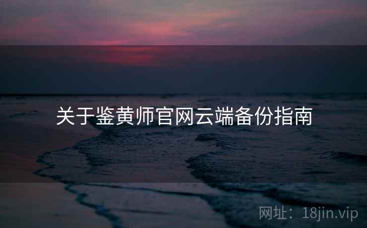 关于鉴黄师官网云端备份指南 关于鉴黄师官网云端备份指南