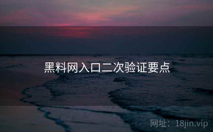 黑料网入口二次验证要点 黑料网入口二次验证要点